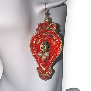 Avant Garde Hand Beaded Teardrop Muggle Style Earrings